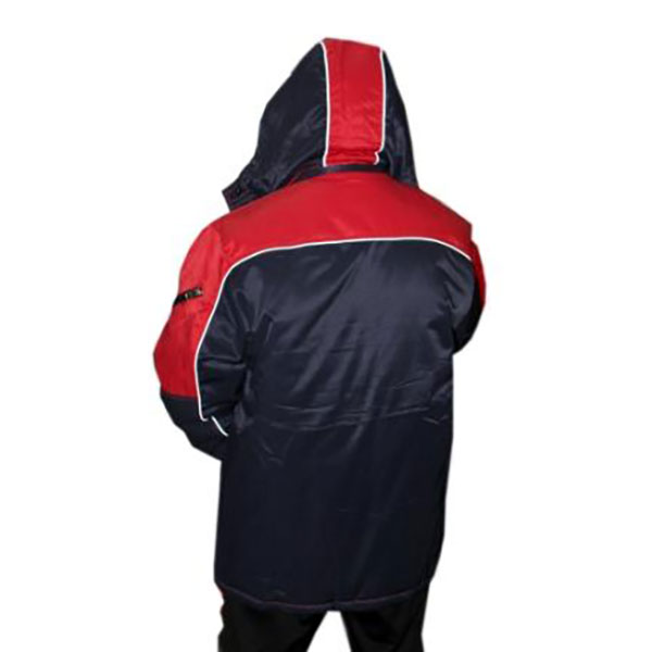 Куртка утепленная «Лидер» темно-синяя с красной отделкой