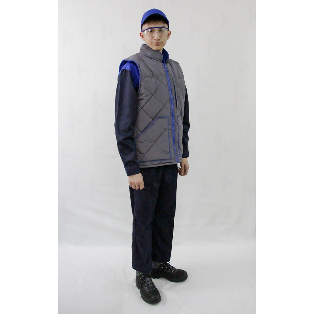 Жилет утепленный болоневый темно-серый на подкладе из флиса