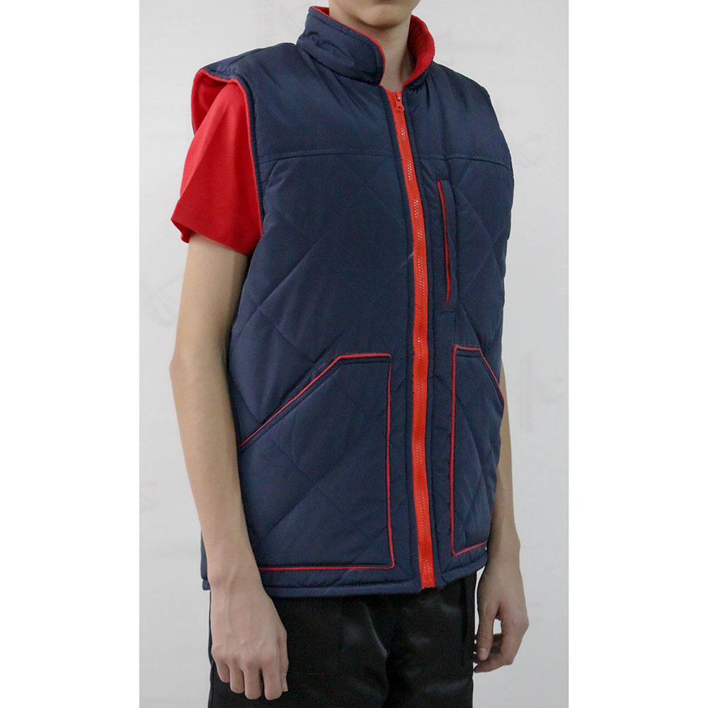 Жилет утепленный болоневый темно-синий на подкладе из флиса