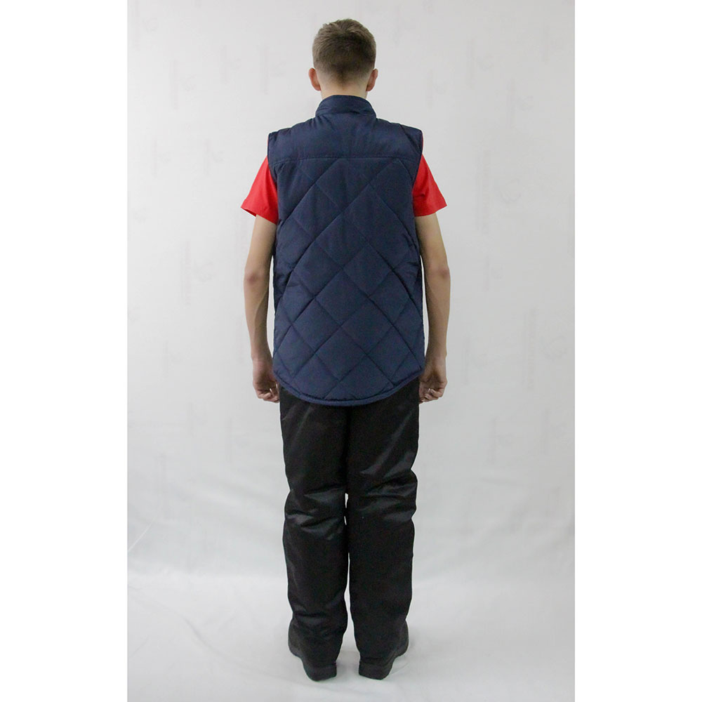 Жилет утепленный болоневый темно-синий на подкладе из флиса